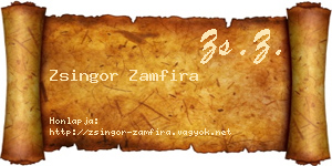 Zsingor Zamfira névjegykártya